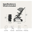 Mompush Velo Ultra-Compact Stroller Grey(0M-Up to 22kg)