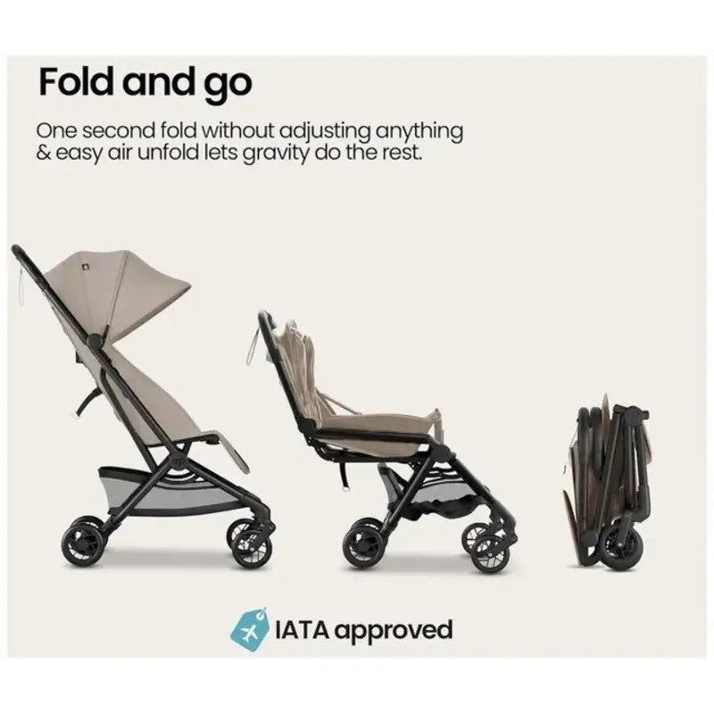 Mompush Velo Ultra-Compact Stroller Khaki (0M-Up to 22kg)