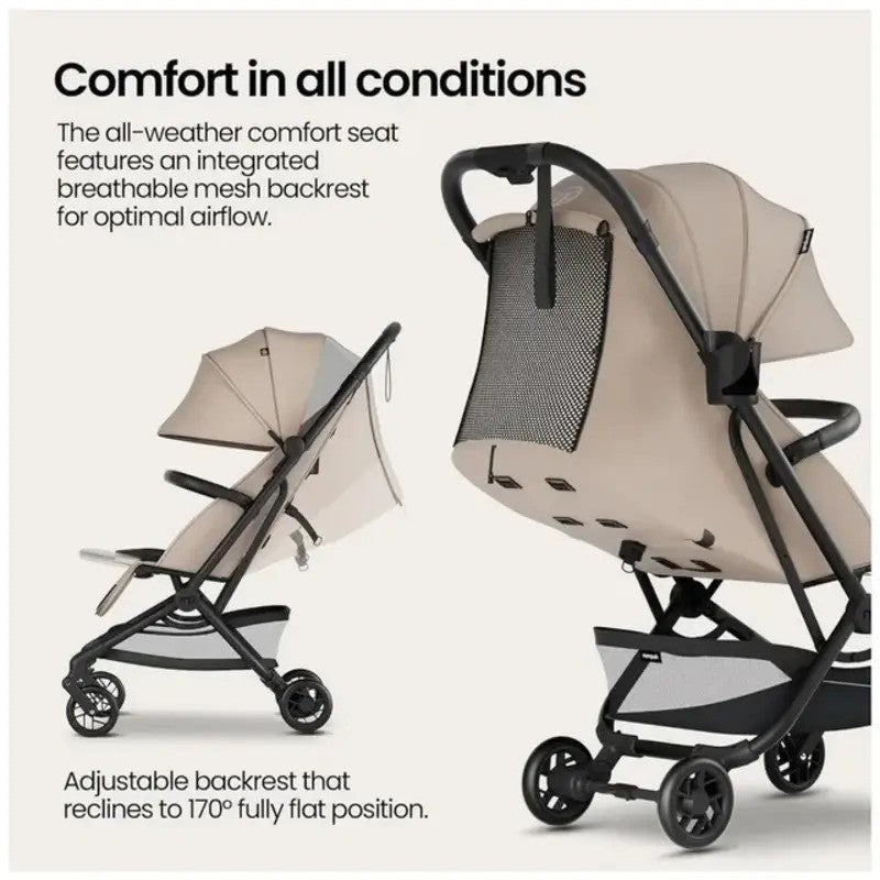 Mompush Velo Ultra-Compact Stroller Khaki (0M-Up to 22kg)