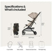 Mompush Velo Ultra-Compact Stroller Khaki (0M-Up to 22kg)