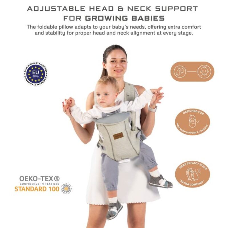 Neobreez ATLIX 3-in-1 Baby Carrier Beige (8-33lbs 0m-Plus)