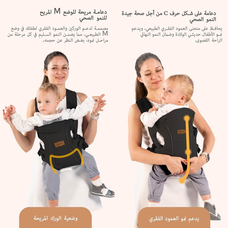 Neobreez ATLIX 3-in-1 Baby Carrier Black (8-33lbs 0m-Plus)