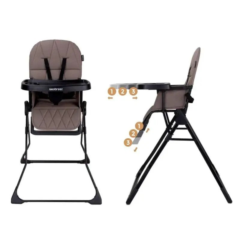 Neobreez Cris Baby High Chair Brown Black (6M-3Yrs)