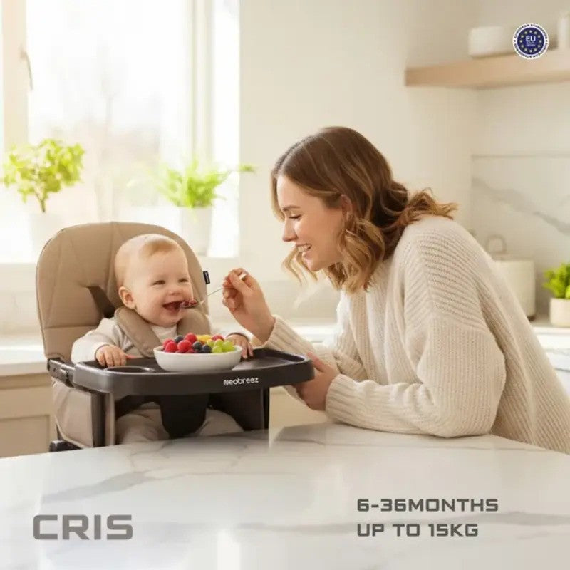 Neobreez Cris Baby High Chair Brown Black (6M-3Yrs)