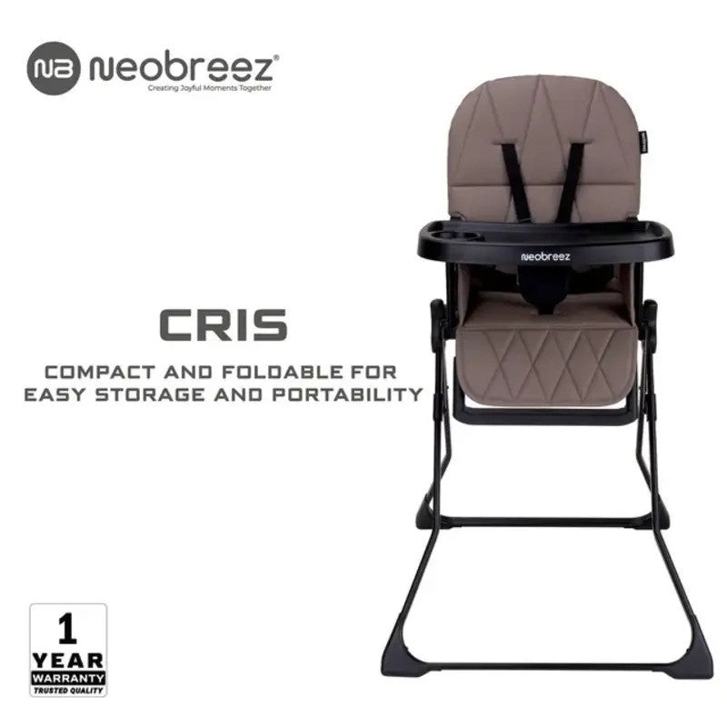 Neobreez Cris Baby High Chair Brown Black (6M-3Yrs)