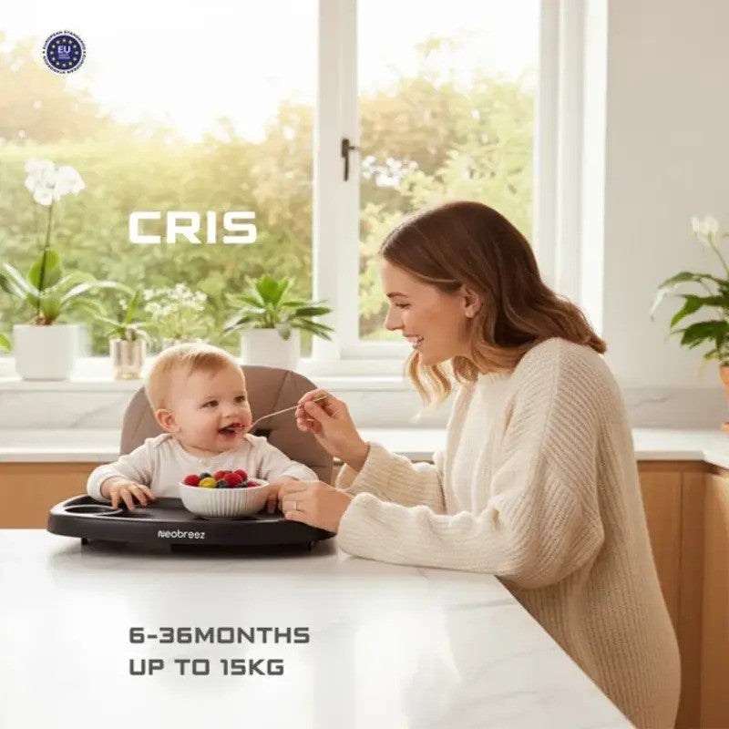 Neobreez Cris Baby High Chair Brown Black (6M-3Yrs)