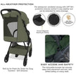 Neobreez DECA Ultra-Lightweight Stroller (Matt Black Frame) 0-4yrs Olive Green