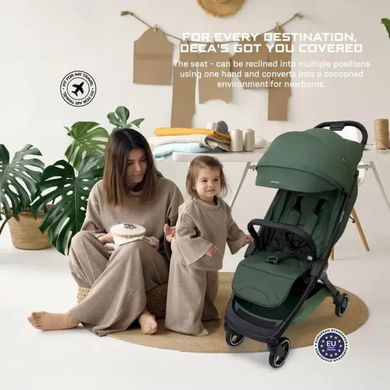 Neobreez DECA Ultra-Lightweight Stroller (Matt Black Frame) 0-4yrs Olive Green
