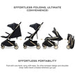 Neobreez NEOLITE Ultra-Compact Stroller (Rosegold Frame) 0-4yrs Black