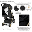 Neobreez NEOLITE Ultra-Compact Stroller (Rosegold Frame) 0-4yrs Black