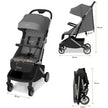Neobreez NEOLITE Ultra-Compact Stroller (Silver Frame) 0-4yrs Dark Grey Black
