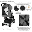 Neobreez NEOLITE Ultra-Compact Stroller (Silver Frame) 0-4yrs Dark Grey Black