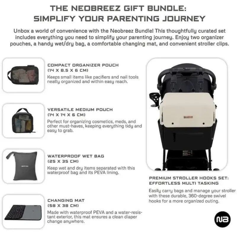 Neobreez NIXE Multifunctional Diaper Backpack Beige Black