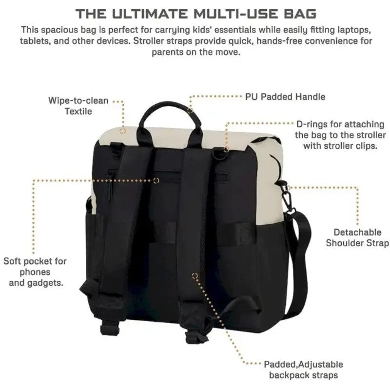Neobreez NIXE Multifunctional Diaper Backpack Beige Black