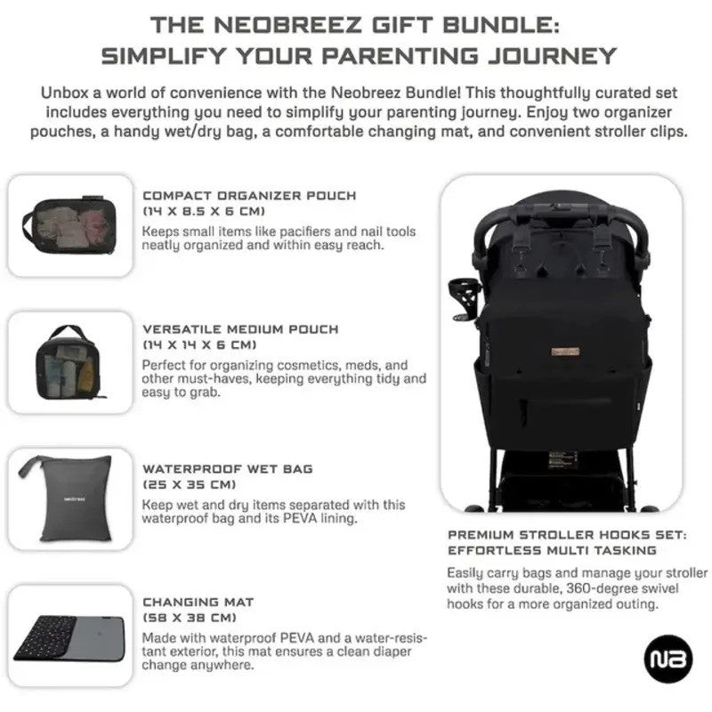Neobreez NIXE Multifunctional Diaper Backpack Black