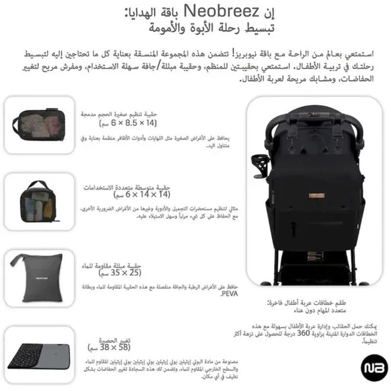 Neobreez NIXE Multifunctional Diaper Backpack Black