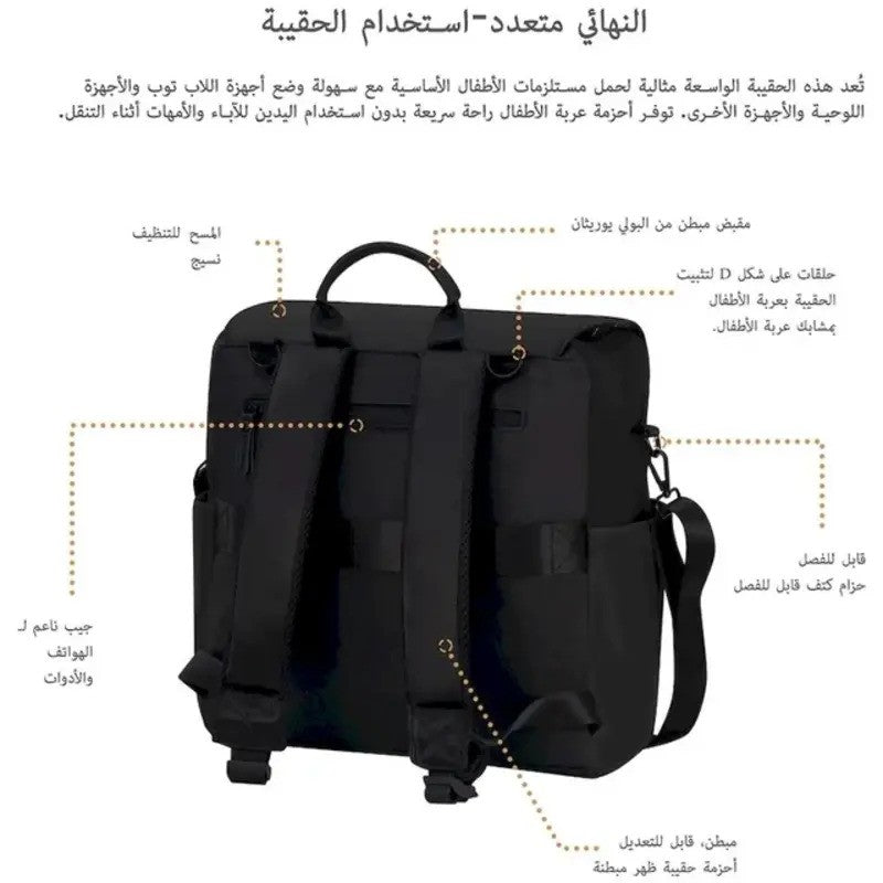 Neobreez NIXE Multifunctional Diaper Backpack Black