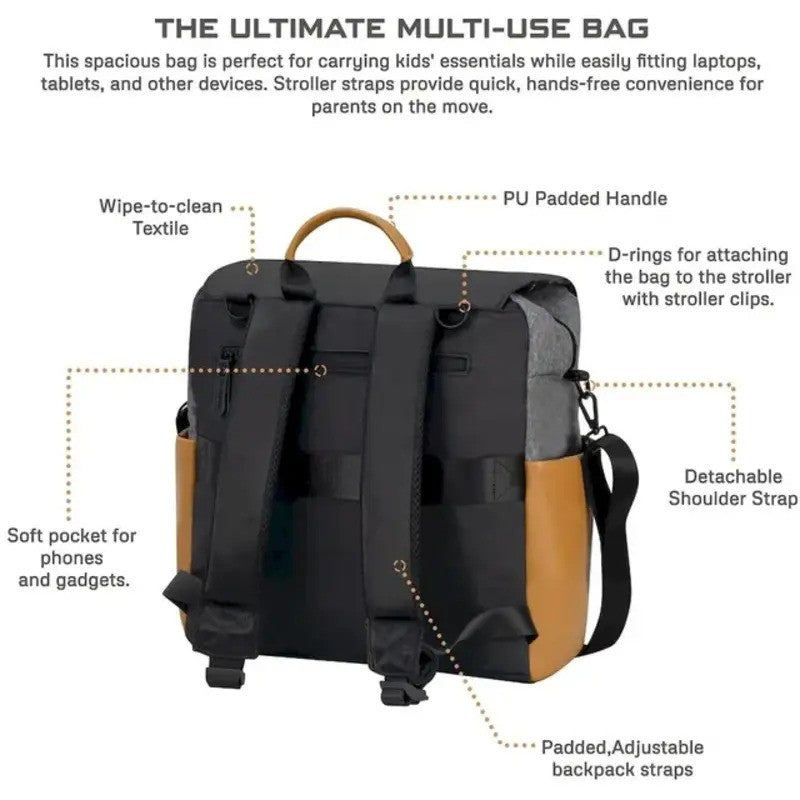Neobreez NIXE Multifunctional Diaper Backpack Gray Black