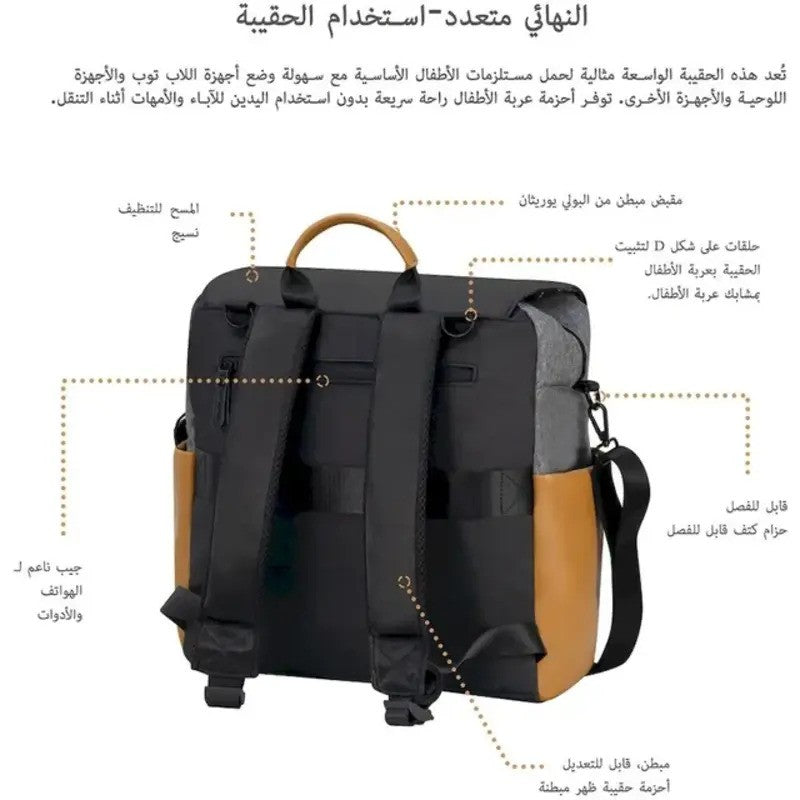 Neobreez NIXE Multifunctional Diaper Backpack Gray Black