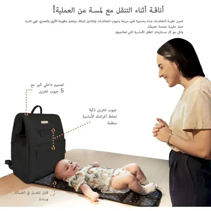 Neobreez RILO Multi-function Diaper Backpack Black