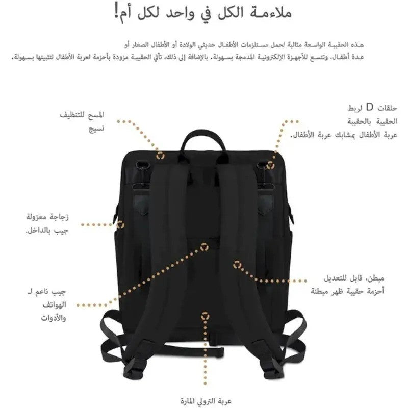 Neobreez RILO Multi-function Diaper Backpack Black