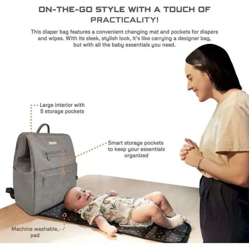 Neobreez RILO Multi-function Diaper Backpack Stone Gray
