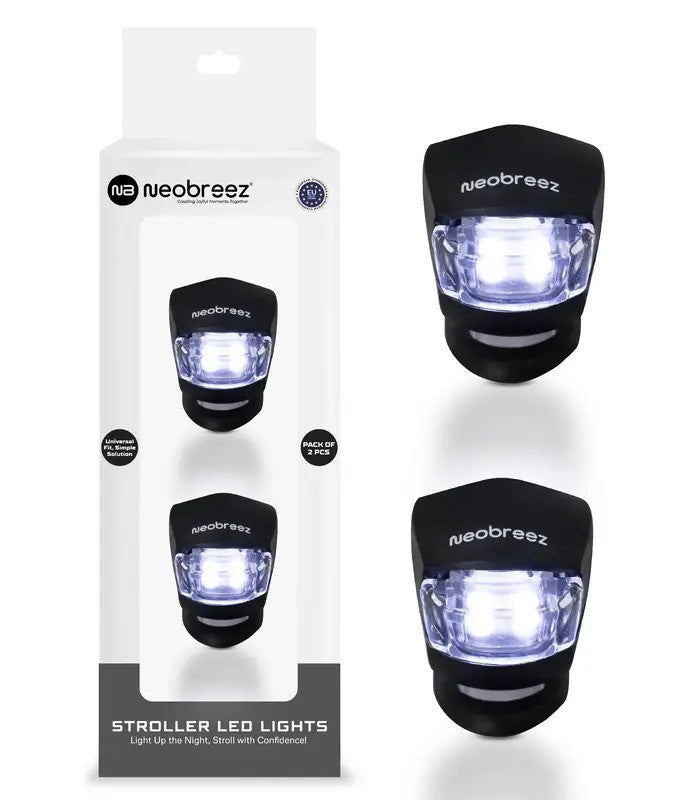 Neobreez Stroller LED Safety Lights Pack Of 2 Black