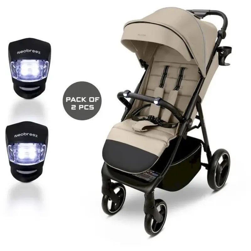 Neobreez Stroller LED Safety Lights Pack Of 2 Black