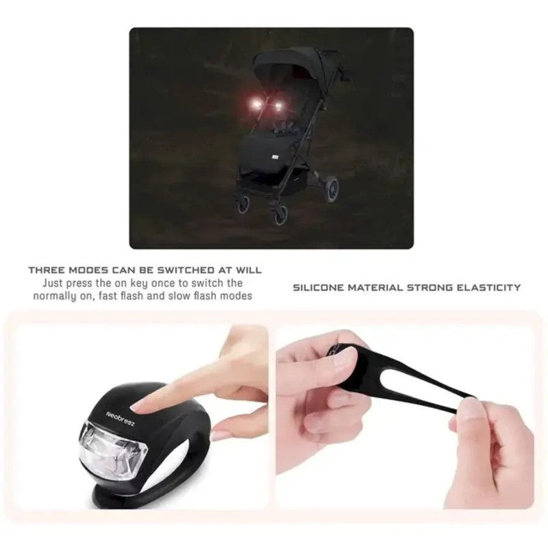 Neobreez Stroller LED Safety Lights Pack Of 2 Black