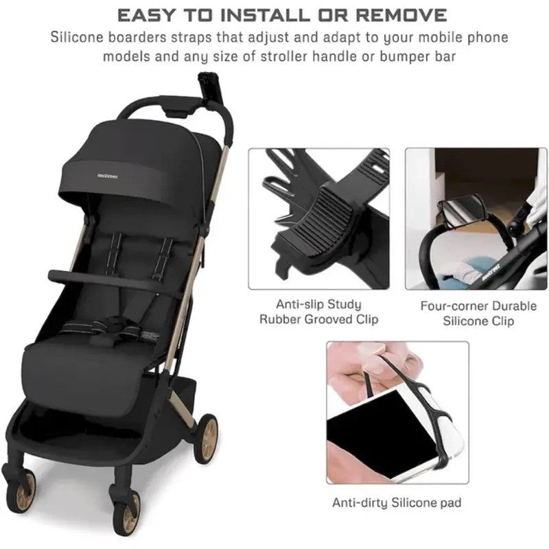 Neobreez Stroller Silicone Universal Phone Holder Black