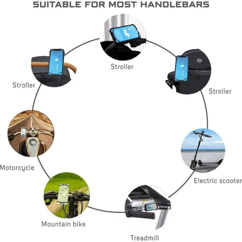 Neobreez Stroller Silicone Universal Phone Holder Black