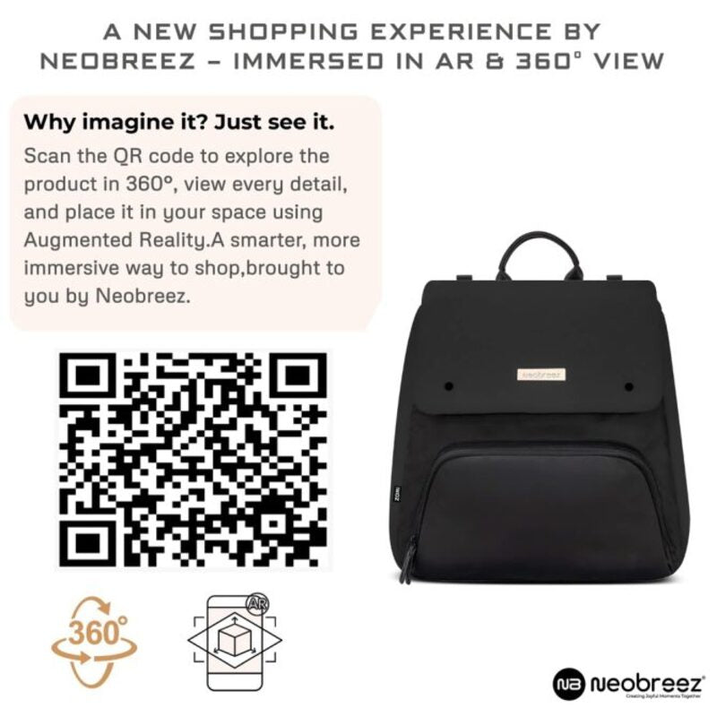 Neobreez Zori Multifunctional Diaper Backpack Black