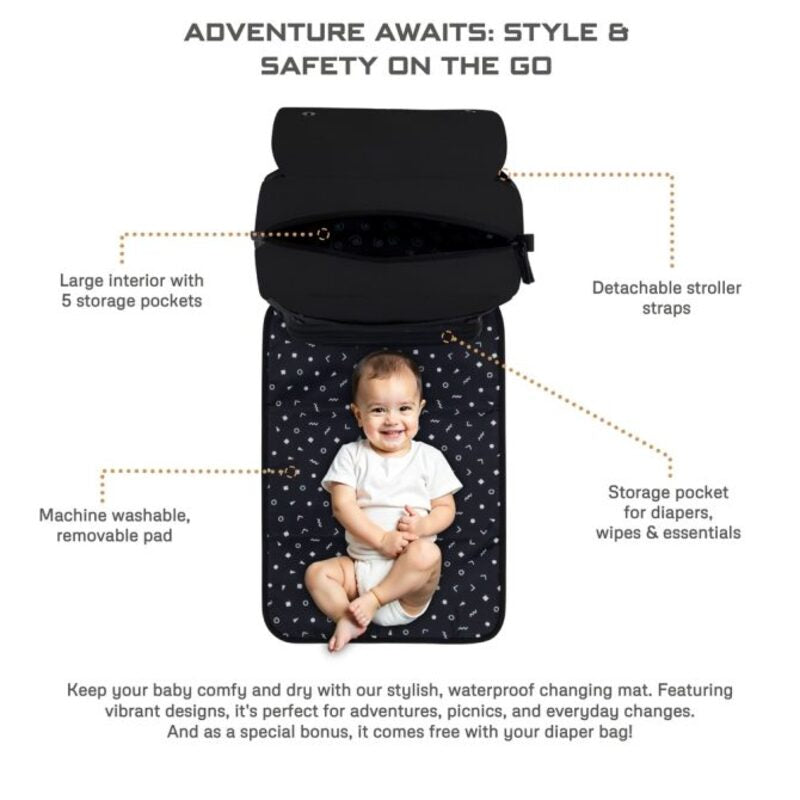 Neobreez Zori Multifunctional Diaper Backpack Black