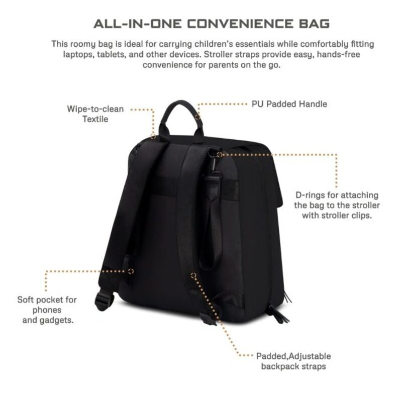 Neobreez Zori Multifunctional Diaper Backpack Black