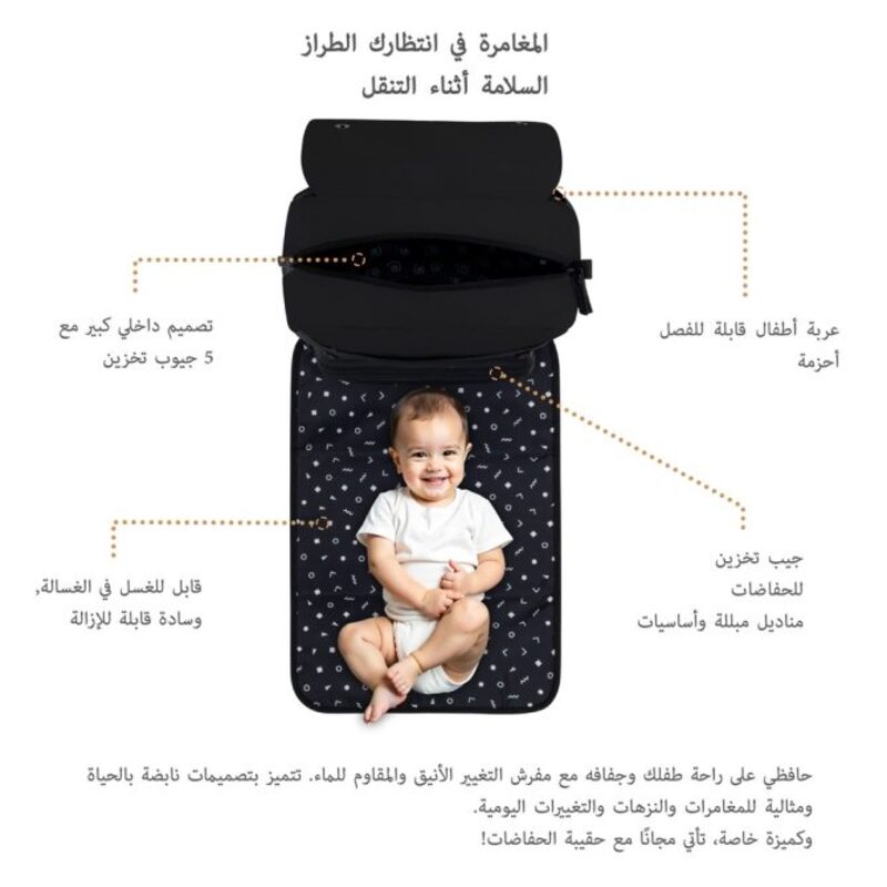Neobreez Zori Multifunctional Diaper Backpack Black