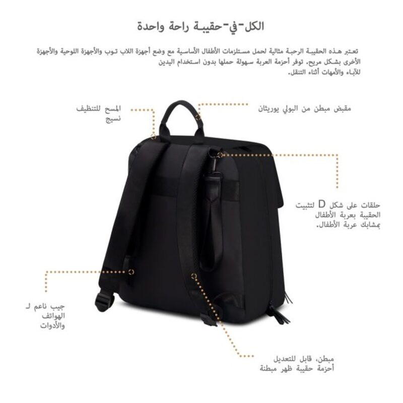 Neobreez Zori Multifunctional Diaper Backpack Black