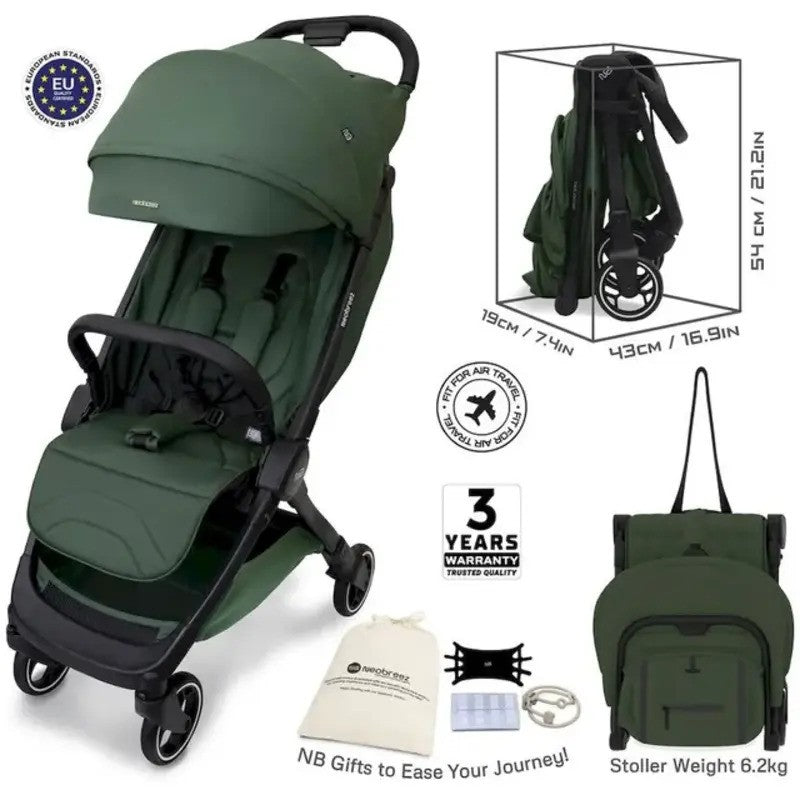 Neobreez DECA Ultra-Lightweight Stroller (Matt Black Frame) 0-4yrs Black