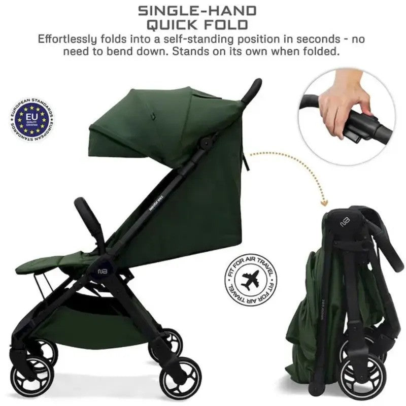 Neobreez DECA Ultra-Lightweight Stroller (Matt Black Frame) 0-4yrs Black