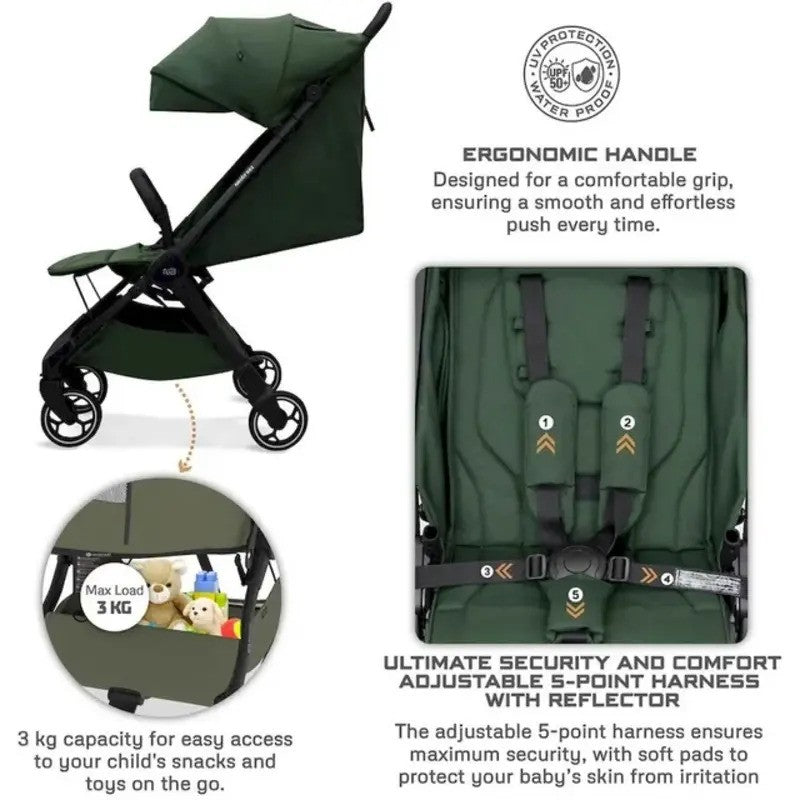 Neobreez DECA Ultra-Lightweight Stroller (Matt Black Frame) 0-4yrs Black