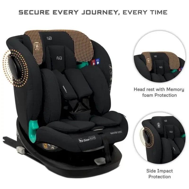 Neobreez i-GUARDIA 360 Swivel Car Seat Isofix System 0-12yrs Black