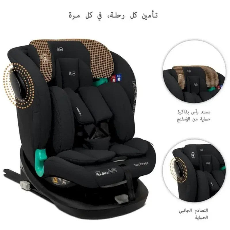 Neobreez i-GUARDIA 360 Swivel Car Seat Isofix System 0-12yrs Black