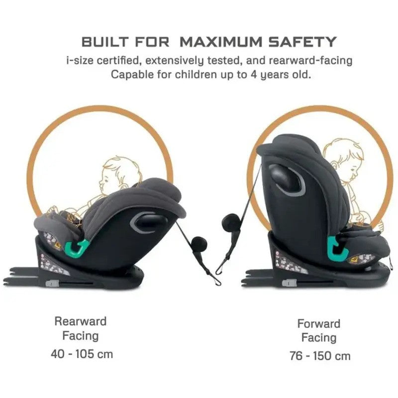 Neobreez i-GUARDIA 360 Swivel Car Seat Isofix System 0-12yrs Gray