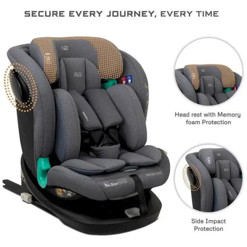 Neobreez i-GUARDIA 360 Swivel Car Seat Isofix System 0-12yrs Gray
