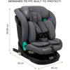 Neobreez i-GUARDIA 360 Swivel Car Seat Isofix System 0-12yrs Gray