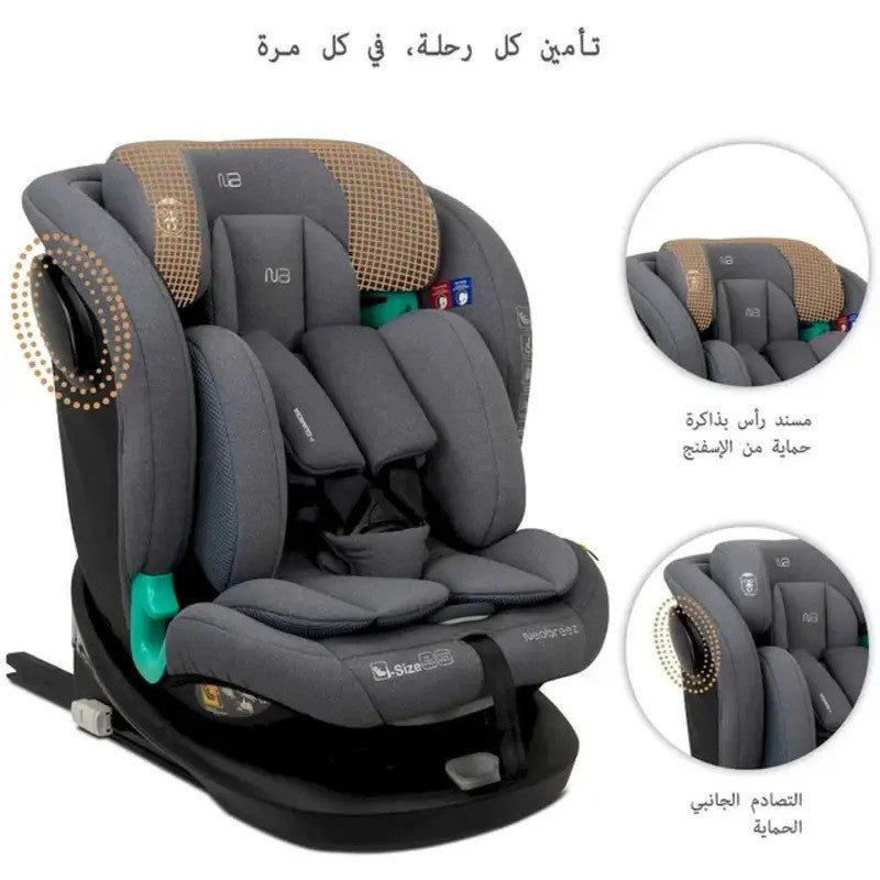 Neobreez i-GUARDIA 360 Swivel Car Seat Isofix System 0-12yrs Gray