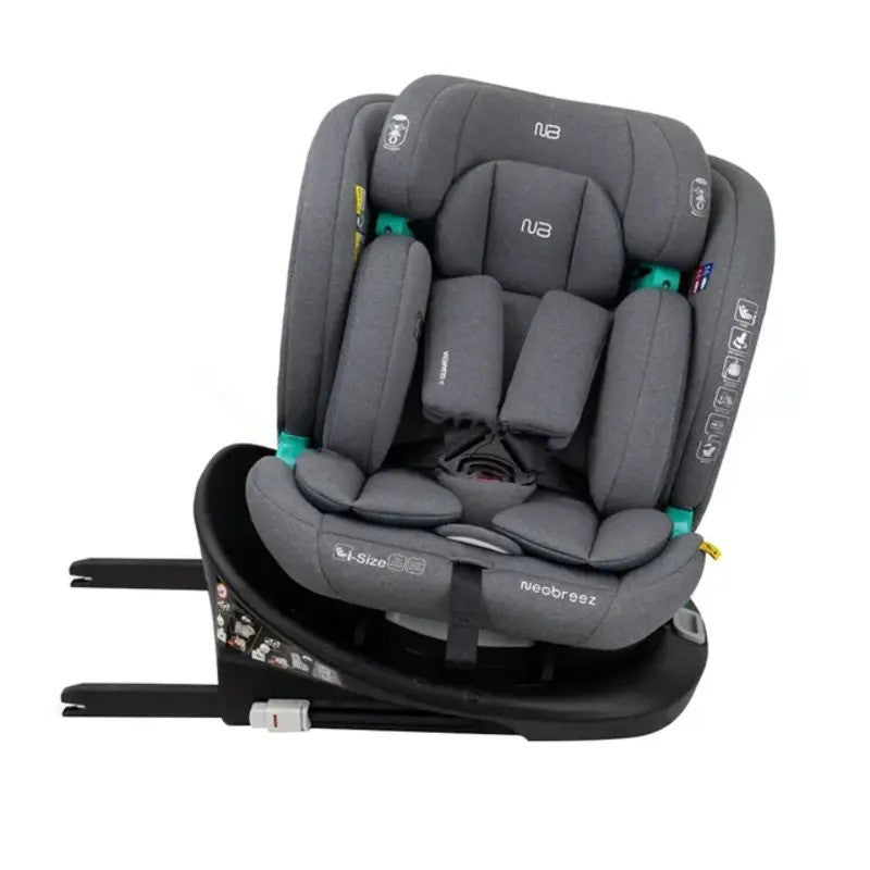 Neobreez i-GUARDIA 360 Swivel Car Seat Isofix System 0-12yrs Gray