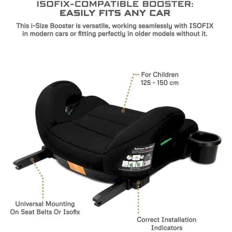 Neobreez i-SANFARO Booster Car Seat Isofix System 6-12yrs Black