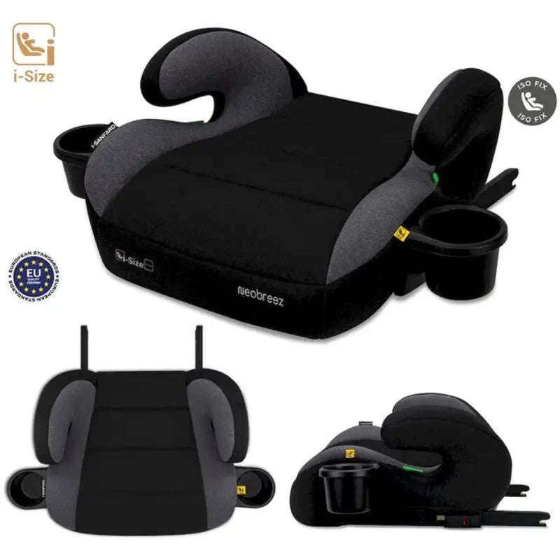 Neobreez i-SANFARO Booster Car Seat Isofix System 6-12yrs Black/ Dark Gray