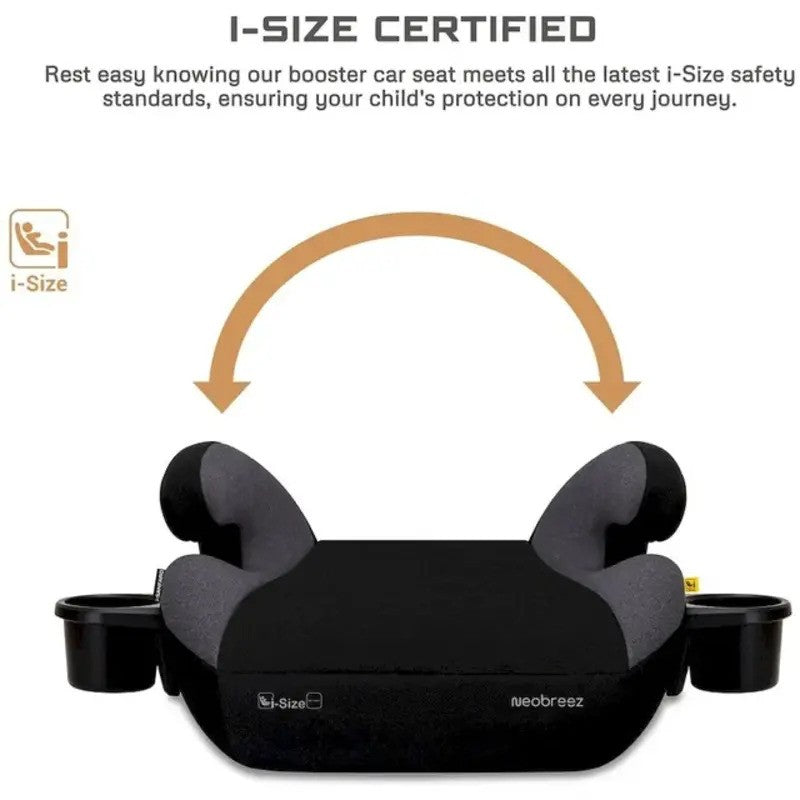 Neobreez i-SANFARO Booster Car Seat Isofix System 6-12yrs Black/ Dark Gray