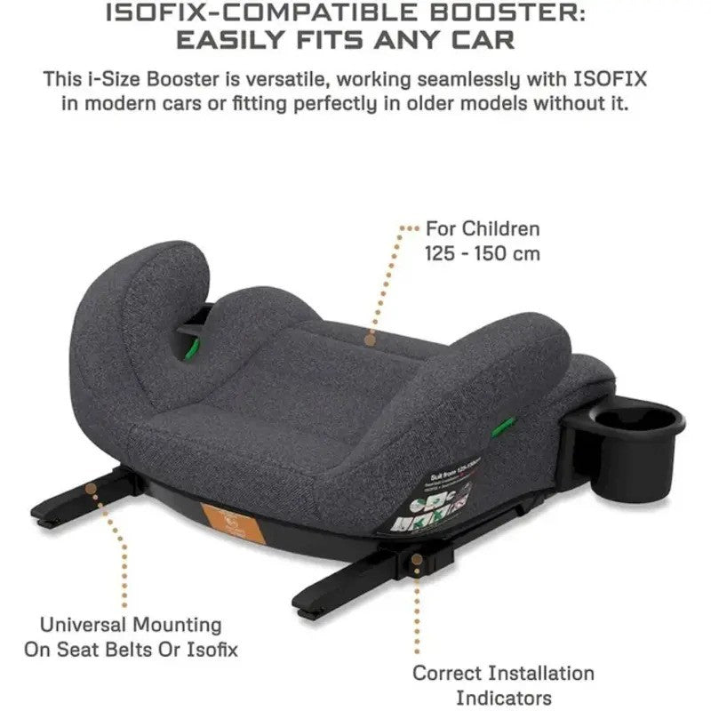 Neobreez i-SANFARO Booster Car Seat Isofix System 6-12yrs Dark Gray